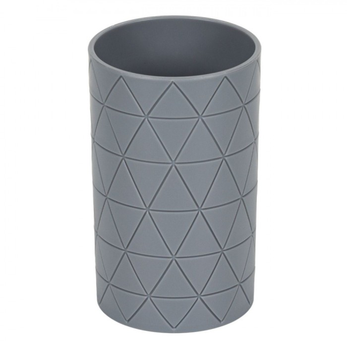 Suport Periuțe de Dinți, Model Triunghiular, Culoare Gri, Material Plastic, Dimensiuni 7x12cm