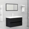 Gossi set mobilier de baie, 2 piese, negru, pal