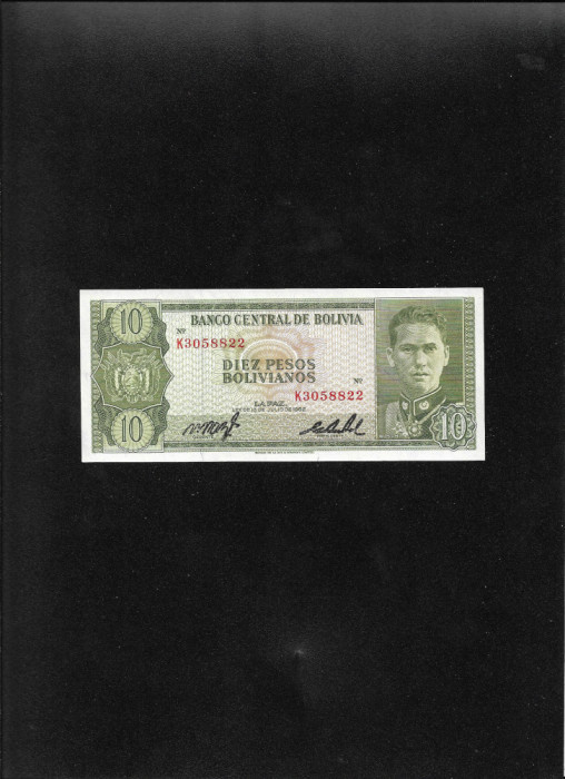 Bolivia 10 pesos bolivianos 1962 seria3058822 unc