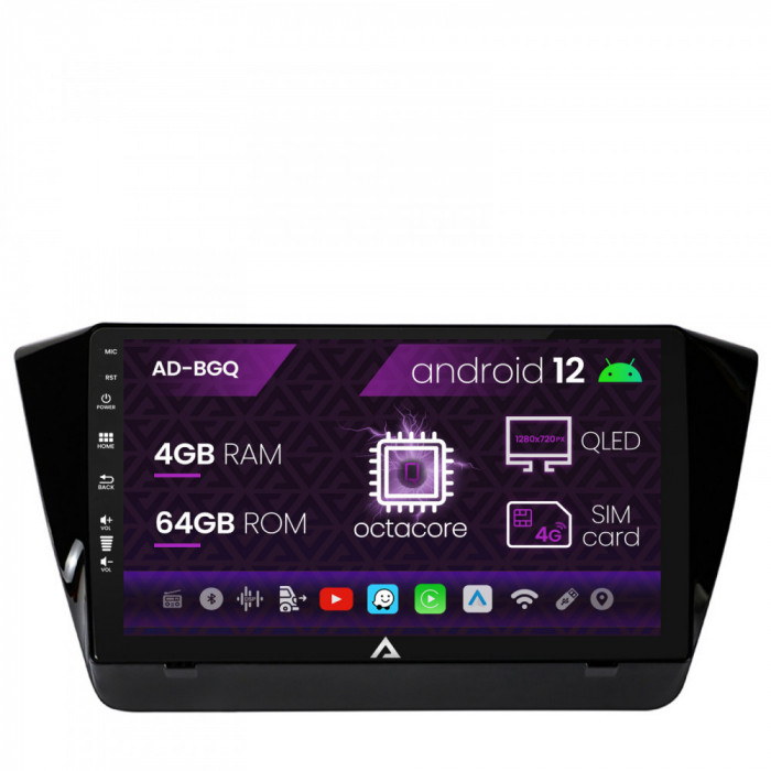 Navigatie Superb 3 (2015+), Android 12, Q-Octacore 4GB RAM + 64GB ROM, 10.1 Inch - AD-BGQ10004+AD-BGRKIT034