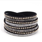 Bratara dama Fashion bratari multiple curea capse cristale + ambalaj cadou