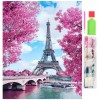 Set de broderie cu diamante 5D, model Paris, 30x40 cm, accesorii incluse, multicolor, Oem