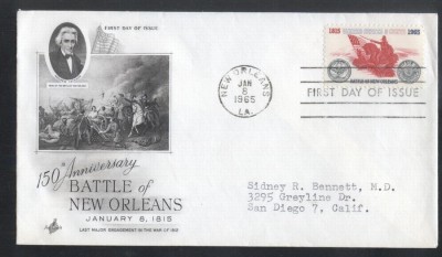 United States 1965 New Orleans battle FDC K.621 foto