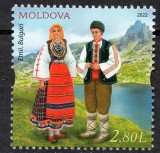 MOLDOVA 2022, Etnii, Bulgari, Costume populare, serie neuzata, MNH, Nestampilat