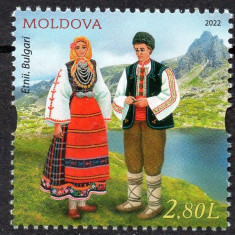 MOLDOVA 2022, Etnii, Bulgari, Costume populare, serie neuzata, MNH