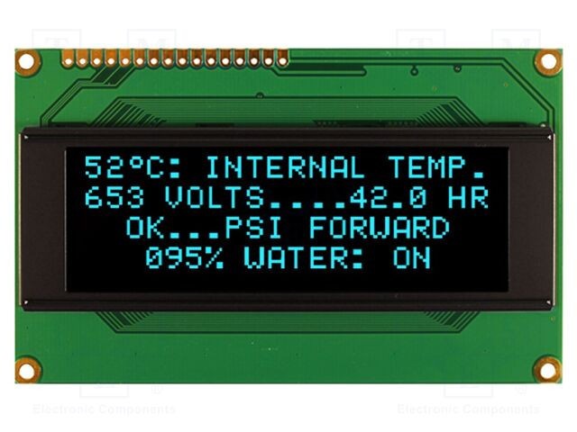 Afișaj OLED 20x4 alfanumeric NEWHAVEN DISPLAY 98x60x10mm albastru PIN 16