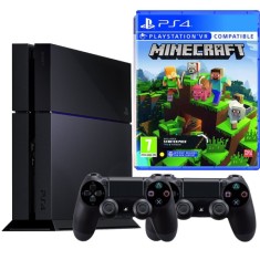 Consola Sony PlayStation 4 PS4 500GB + 2 Controllere + Minecraft Second-Hand SH