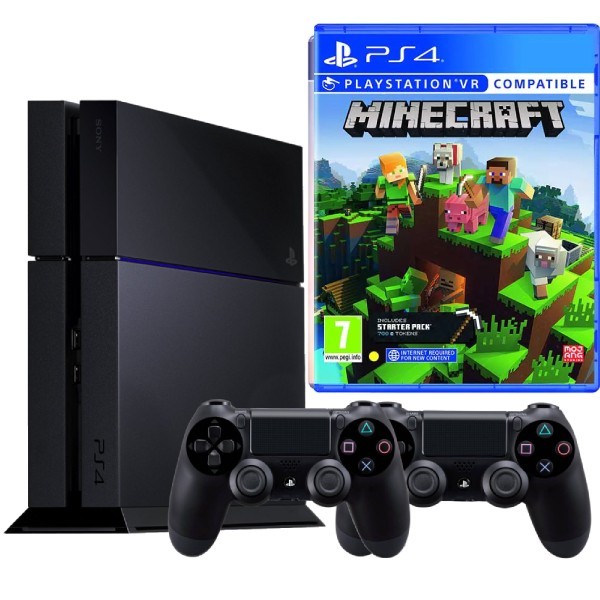 Consola Sony PlayStation 4 PS4 500GB + 2 Controllere + Minecraft Second-Hand SH
