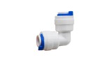 Cuplaj rapid teava apa din plastic 1/4, conector 2 cai, cot egal drept
