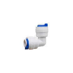Cuplaj rapid teava apa din plastic 1/4, conector 2 cai, cot egal drept
