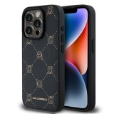 Husa iPhone 15 Pro Max Karl Lagerfeld Leather MagSafe, Karl Head, negru, KLHMP15XPGKHPHK
