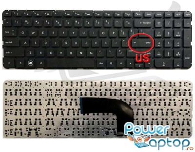 Tastatura HP Pavilion dv6 7000 CTO layout US fara rama enter mic, Pavilion dv6 7000 layout US fara rama enter foto