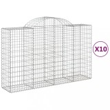 Cumpara ieftin Cosuri gabion arcuite 10 buc, 200x50x120/140 cm,fier galvanizat