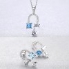 Set Colier si Cercei Din Argint Piatra Blue Gem SET399K, Argintboutique