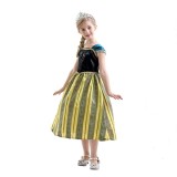 Costum Carnaval Anna Frozen IdeallStore&reg; 120 cm, 5-7 Ani, Multicolor, Rochie Fetite, Poliester, Petrecere, Aniversare, Nou