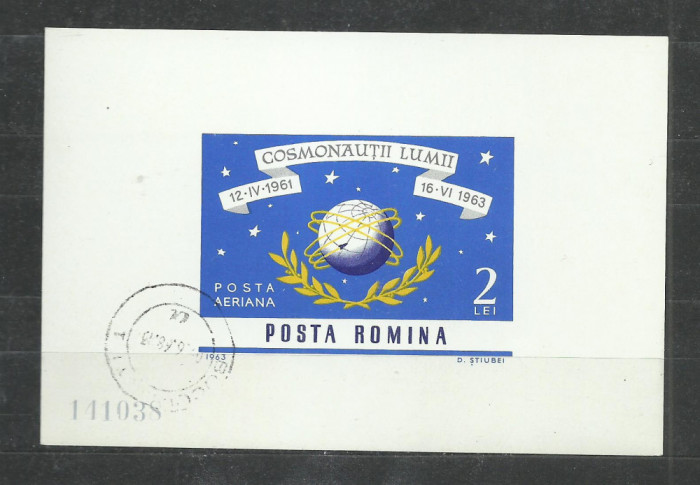 TSV$ - 1964 LP 577 NAVIGATIA COSMICA, COLITA NEDANTELATA STAMPILATA MNH/** LUX