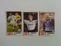 Lot 3 cartona?e fotbal - EURO 2000 - jucatori din Danemarca (Laudrup, Schmeiche) foto