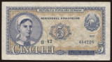 Romania - 5 Lei 1952 , serie albastra . Piese frumoasa de colectie . XF+ .