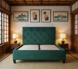 Pat Hypnotic 180x200 cm Tapitat Catifea Verde Somiera Inclusa (cod ML 1705-14)