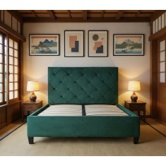 Pat Hypnotic 180x200 cm Tapitat Catifea Verde Somiera Inclusa (cod ML 1705-14)