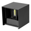 Aplica LED de perete Interior/Exterior Techstar®, Putere 6W, Culoare Lumina 6000K, 600 lm, 10x10 cm, IP 65, Negru