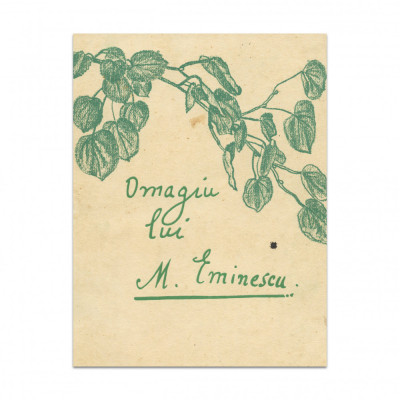 Omagiu lui M. Eminescu, la 45 ani de la moartea poetului, exemplar bibliofil foto