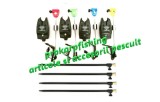 Set pescuit cu 4 Avertizori / Senzori baterie 9V 4 Swingeri Lumino SI Picheti, Electronice, Diamant Alb