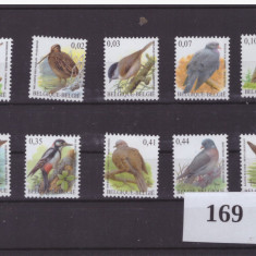 169=BELGIA-Pasari-Lot de 10 timbre-francatura euro- nestampilate,MNH