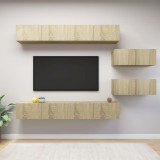 vidaXL Set de dulapuri TV, 6 piese, stejar sonoma, PAL