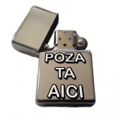 Bricheta Personalizata, Stil Zippo, Gravata cu Poza si Textul Tau
