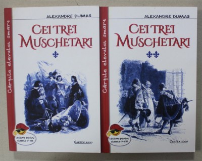 CEI TREI MUSCHETARI de ALEXANDRE DUMAS , VOLUMELE I - II , LECTURA PENTRU CLASELE V- VIII , 2022 *MICI DEFECTE foto