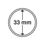 Capsule pentru monede, diametru interior 33mm, cutie 10buc.