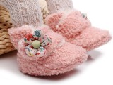 Cizmulite roz pentru fetite - Floricica (Marime Disponibila: 6-9 luni (Marimea
