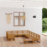 vidaXL Set mobilier de grădină, 11 piese, lemn masiv de pin 3076037