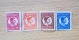 Lot 4 Timbre Romania 1930 Regele Carol al II-lea Emisiunea Uzuala Profil in Medalion Stampilate - RO1