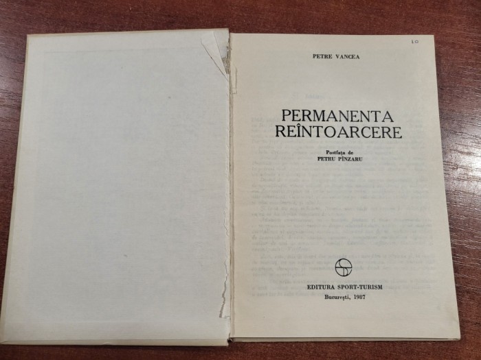 Permanenta reintoarcere de Petre Vancea