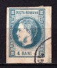 ✅RO 1868 ,LP 23 ,&quot;Carol I cu favoriti&quot;, 4 BANI albastru FALS !!! ,stampilat