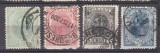 ROMANIA 1898 LP 52 CAROL SPIC DE GRAU CULORI SCHIMBATE UPU FILIGRAN PR STAMPILAT
