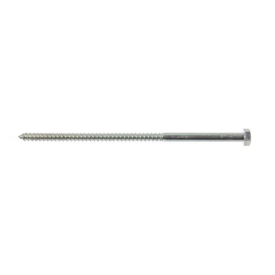 Surub pentru lemn, cu cap hexagonal, zincat alb, 12 x 280 mm foto