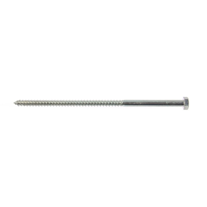 Surub pentru lemn, cu cap hexagonal, zincat alb, 12 x 280 mm