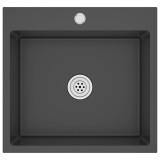 Cumpara ieftin Chiuveta de bucatarie lucrata manual, negru, otel inoxidabil