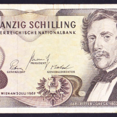 Bancnota Austria 20 Schilling 1967 (1968) - P142 XF