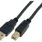 Cablu USB 2.0 A-B 3m Negru Aurit