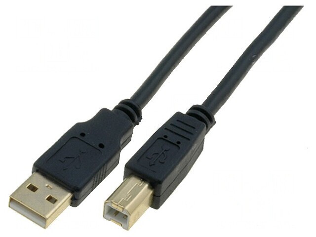 Cablu USB 2.0 A-B 3m Negru Aurit