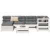 Gossi set canapea de gradina, 7 piese, alb, lemn masiv de pin