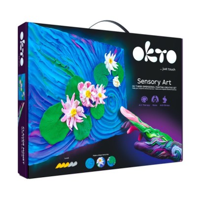 Set pictura 3D cu argila usoara, 30 40cm - Water Lilies foto