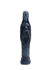 sculptura in lemn de esenta tare abanos " Maica Domnului de la Lourdes" chip cu trasaturi africane 42 cm inaltime reliegie catolica