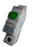 Lampa led 230V de semnalizare verde cu montaj pe sina in tablouri electrice IP20, Omu System