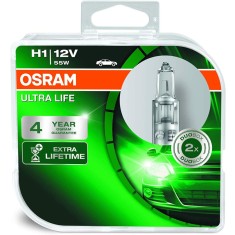 Set 2 Becuri H1 12V 55W Osram, Ultra Life