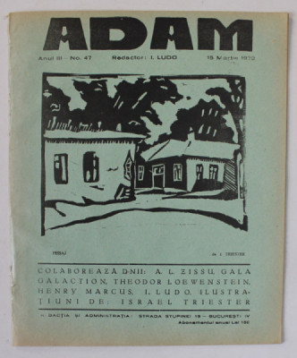 ADAM , REVISTA , redactor I. LUDO , NR. 47 , 1932 foto